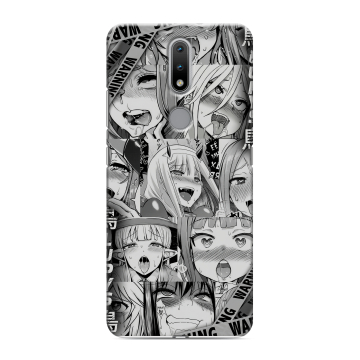 Силиконовый чехол на Nokia 2.4 с принтом Ahegao Ахегао Аниме