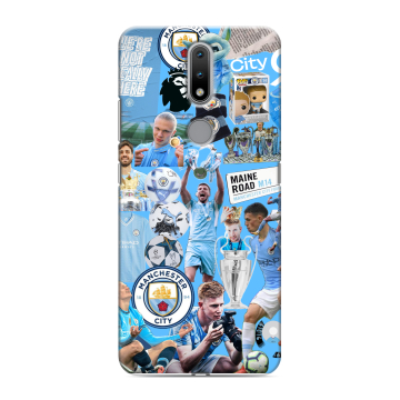 Силиконовый чехол на Nokia 2.4 с принтом Man City Манчестер Сити