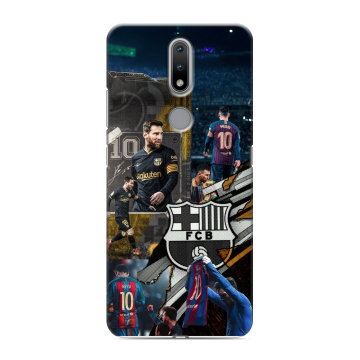Силиконовый чехол на Nokia 2.4 с принтом Messi Barcelona