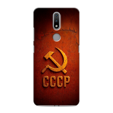 Силиконовый чехол на Nokia 2.4 с принтом Флаг Герб СССР Силиконовый чехол на Nokia 2.4 с принтом Флаг Герб СССР