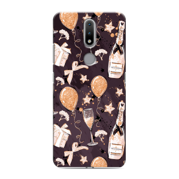 Силиконовый чехол на Nokia 2.4 с принтом Новый год
