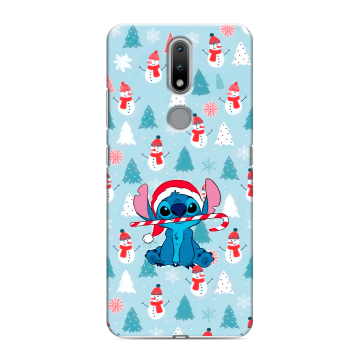 Силиконовый чехол на Nokia 2.4 с принтом Стич Новый год
