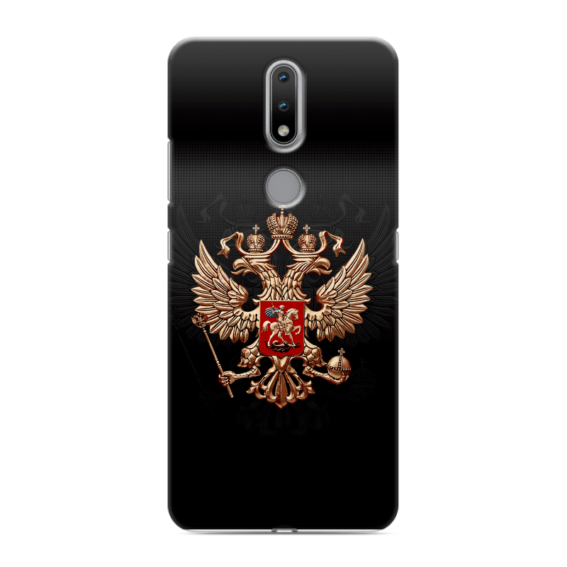 Силиконовый противоударный чехол на Nokia 2.4 с принтом Герб России Силиконовый противоударный чехол на Nokia 2.4 с принтом Герб России