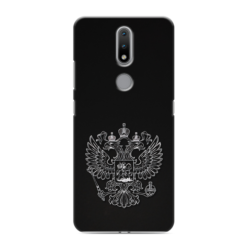 Силиконовый противоударный чехол на Nokia 2.4 с принтом Герб России Силиконовый противоударный чехол на Nokia 2.4 с принтом Герб России