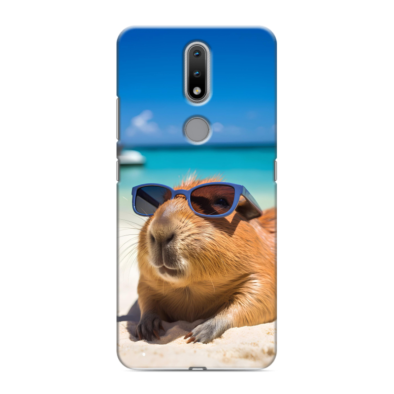 Силиконовый чехол на Nokia 2.4 с принтом Капибара Силиконовый чехол на Nokia 2.4 с принтом Капибара