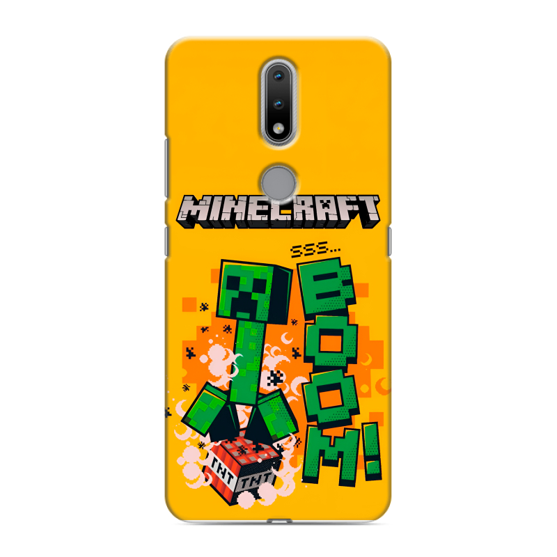 Силиконовый противоударный чехол на Nokia 2.4 с принтом Майнкрафт Minecraft Силиконовый противоударный чехол на Nokia 2.4 с принтом Майнкрафт Minecraft