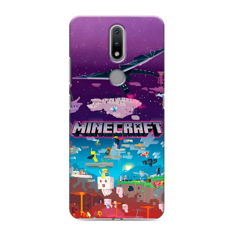 Силиконовый чехол на Nokia 2.4 с принтом Майнкрафт Minecraft Силиконовый чехол на Nokia 2.4 с принтом Майнкрафт Minecraft