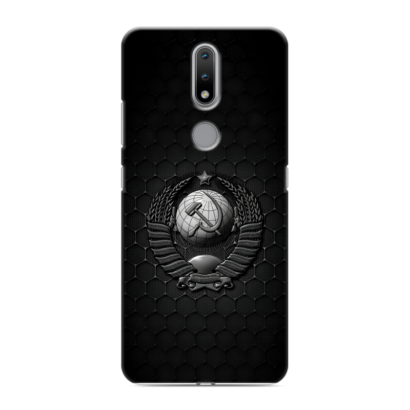 Силиконовый противоударный чехол на Nokia 2.4 с принтом Герб Флаг СССР Силиконовый противоударный чехол на Nokia 2.4 с принтом Герб Флаг СССР