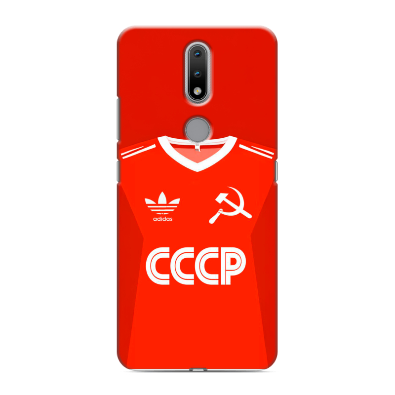 Силиконовый противоударный чехол на Nokia 2.4 с принтом Флаг Герб СССР Силиконовый противоударный чехол на Nokia 2.4 с принтом Флаг Герб СССР