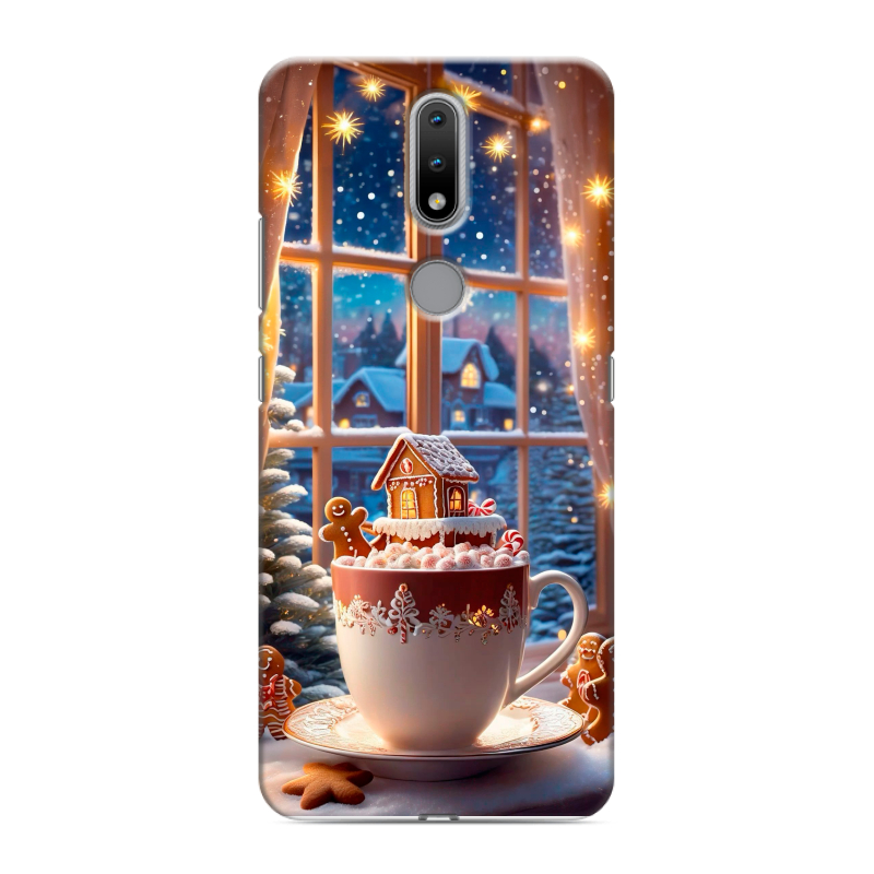 Силиконовый противоударный чехол на Nokia 2.4 с принтом Новый год Силиконовый противоударный чехол на Nokia 2.4 с принтом Новый год