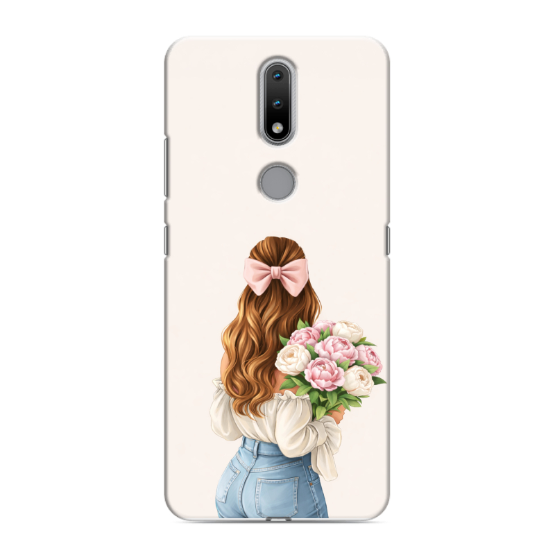 Силиконовый противоударный чехол на Nokia 2.4 с принтом женский Силиконовый противоударный чехол на Nokia 2.4 с принтом женский