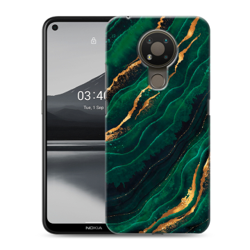 Силиконовый чехол на Nokia 3.4 с принтом Мрамор зеленое золото Силиконовый чехол на Nokia 3.4 с принтом Мрамор зеленое золото