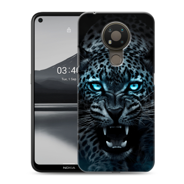 Силиконовый чехол на Nokia 3.4 с принтом Темный леопард Силиконовый чехол на Nokia 3.4 с принтом Темный леопард