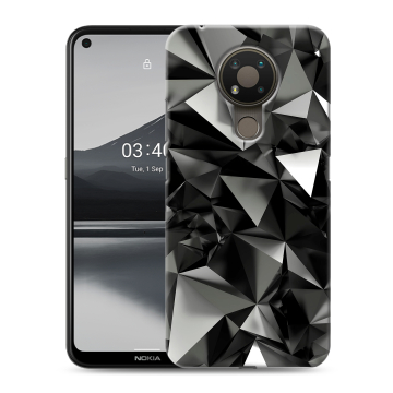 Силиконовый чехол на Nokia 3.4 с принтом Черные кристаллы Силиконовый чехол на Nokia 3.4 с принтом Черные кристаллы