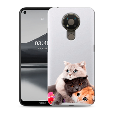 Силиконовый чехол на Nokia 3.4 с принтом Кошки Силиконовый чехол на Nokia 3.4 с принтом Кошки