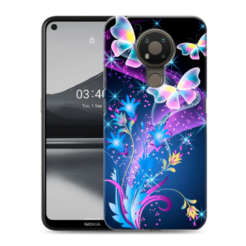 Силиконовый чехол на Nokia 3.4 с принтом Бабочки Силиконовый чехол на Nokia 3.4 с принтом Бабочки
