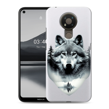 Силиконовый чехол на Nokia 3.4 с принтом Волк в лесу Силиконовый чехол на Nokia 3.4 с принтом Волк в лесу