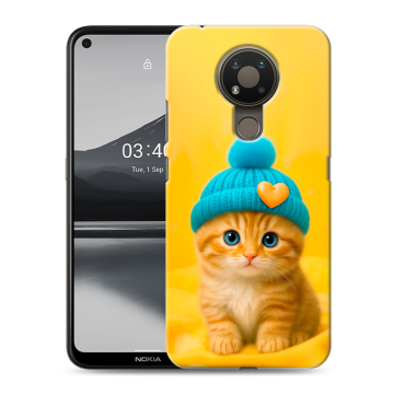 Силиконовый чехол на Nokia 3.4 с принтом Котенок в шапке Силиконовый чехол на Nokia 3.4 с принтом Котенок в шапке