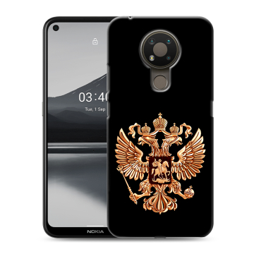 Силиконовый чехол на Nokia 3.4 с принтом Герб России золотой Силиконовый чехол на Nokia 3.4 с принтом Герб России золотой