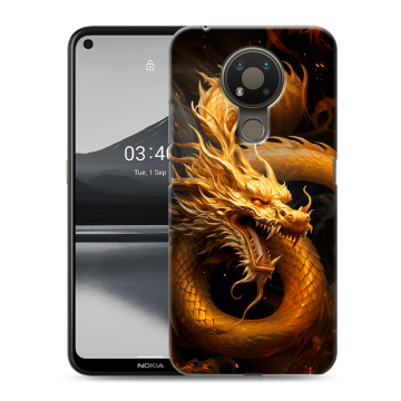 Силиконовый чехол на Nokia 3.4 с принтом Золотой дракон Силиконовый чехол на Nokia 3.4 с принтом Золотой дракон