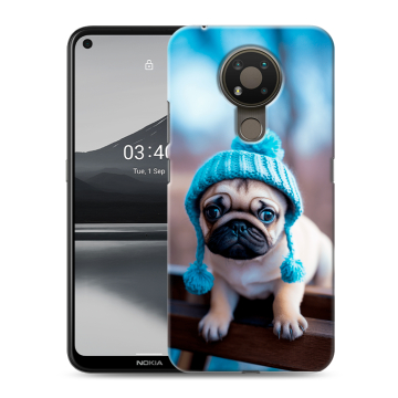 Силиконовый чехол на Nokia 3.4 с принтом Мопс в шапке Силиконовый чехол на Nokia 3.4 с принтом Мопс в шапке