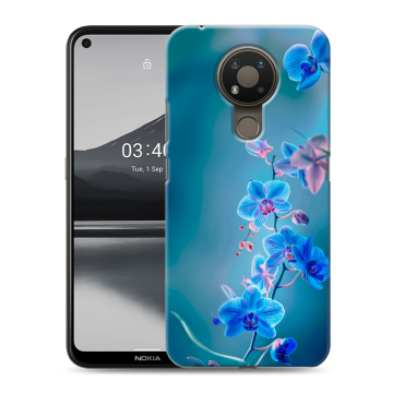 Силиконовый чехол на Nokia 3.4 с принтом Голубые цветы Силиконовый чехол на Nokia 3.4 с принтом Голубые цветы