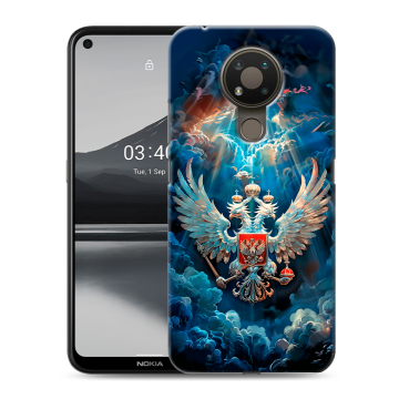 Силиконовый чехол на Nokia 3.4 с принтом Герб флаг России Силиконовый чехол на Nokia 3.4 с принтом Герб флаг России