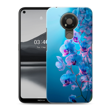 Силиконовый чехол на Nokia 3.4 с принтом голубые орхидеи Силиконовый чехол на Nokia 3.4 с принтом голубые орхидеи