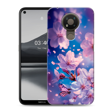 Силиконовый чехол на Nokia 3.4 с принтом цветы бабочки Силиконовый чехол на Nokia 3.4 с принтом цветы бабочки