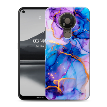 Силиконовый чехол на Nokia 3.4 с принтом синий мрамор Силиконовый чехол на Nokia 3.4 с принтом синий мрамор