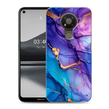 Силиконовый чехол на Nokia 3.4 с принтом синий мрамор Силиконовый чехол на Nokia 3.4 с принтом синий мрамор