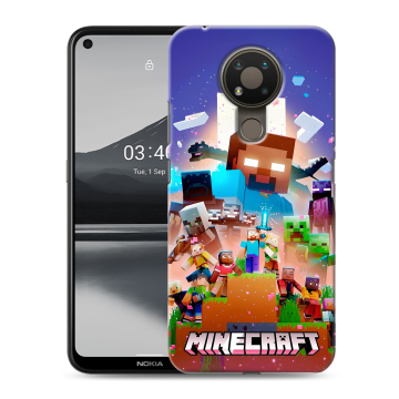 Силиконовый чехол на Nokia 3.4 с принтом Майнкрафт Minecraft Силиконовый чехол на Nokia 3.4 с принтом Майнкрафт Minecraft
