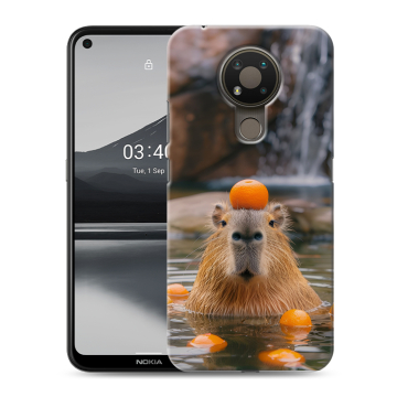 Силиконовый чехол на Nokia 3.4 с принтом Капибара с апельсином Силиконовый чехол на Nokia 3.4 с принтом Капибара с апельсином