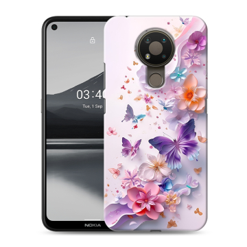 Силиконовый чехол на Nokia 3.4 с принтом цветы бабочки