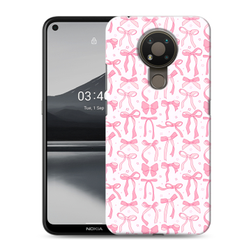 Силиконовый чехол на Nokia 3.4 с принтом Розовые бантики Силиконовый чехол на Nokia 3.4 с принтом Розовые бантики