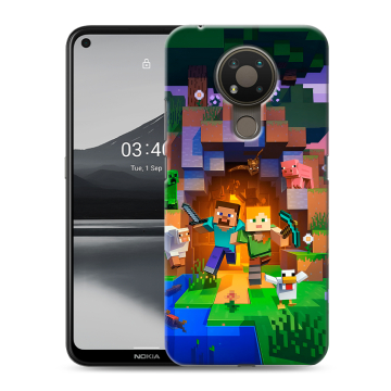 Силиконовый чехол на Nokia 3.4 с принтом Майнкрафт Minecraft Силиконовый чехол на Nokia 3.4 с принтом Майнкрафт Minecraft