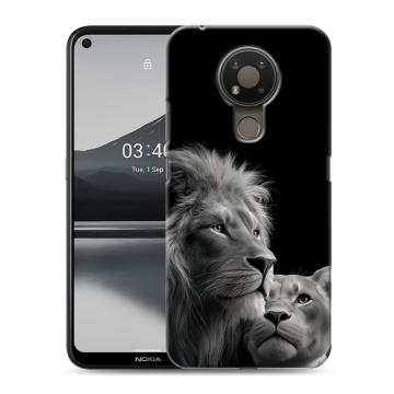 Силиконовый чехол на Nokia 3.4 с принтом Лев кошки
