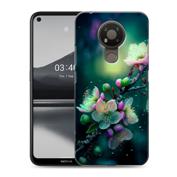 Силиконовый чехол на Nokia 3.4 с принтом Цветы и мрамор