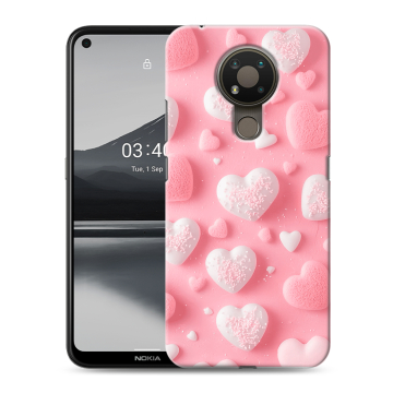 Силиконовый чехол на Nokia 3.4 с принтом Сердечки