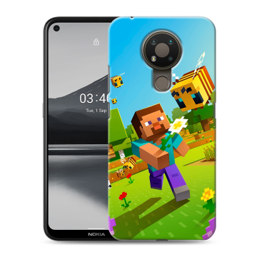 Силиконовый чехол на Nokia 3.4 с принтом Майнкрафт Minecraft