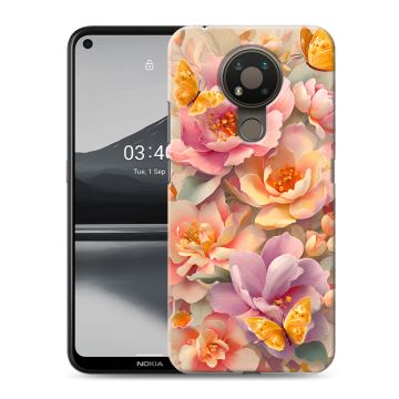 Силиконовый чехол на Nokia 3.4 с принтом Цветы и бабочки