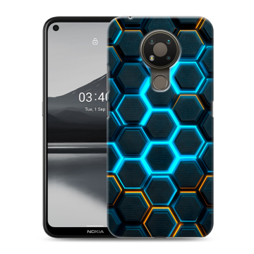 Силиконовый чехол на Nokia 3.4 с принтом Неоновые соты