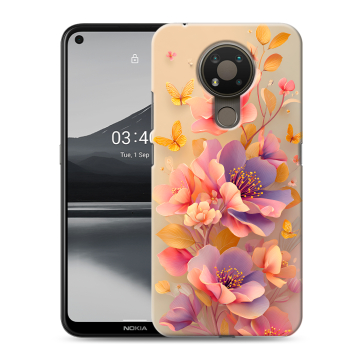 Силиконовый чехол на Nokia 3.4 с принтом Цветы и бабочки
