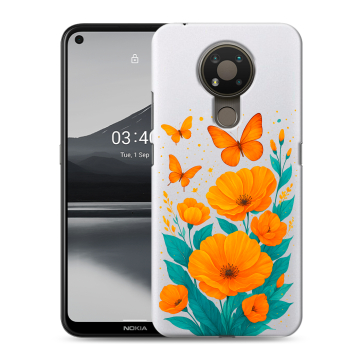 Силиконовый чехол на Nokia 3.4 с принтом цветы бабочки
