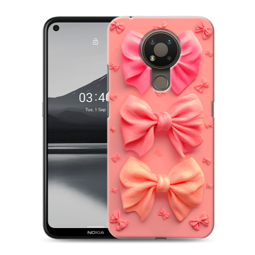 Силиконовый чехол на Nokia 3.4 с принтом Розовые бантики Силиконовый чехол на Nokia 3.4 с принтом Розовые бантики