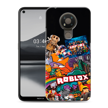 Силиконовый чехол на Nokia 3.4 с принтом Roblox Роблокс