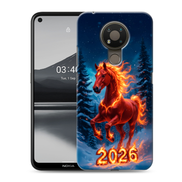 Силиконовый чехол на Nokia 3.4 с принтом Новый год коня