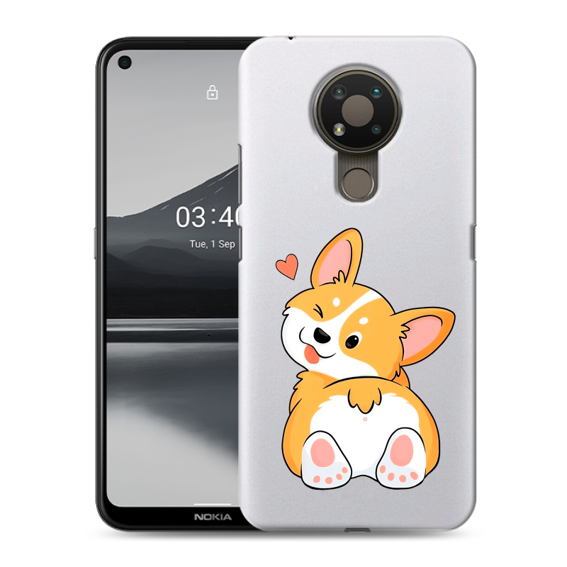 Силиконовый чехол на Nokia 3.4 с принтом Корги Силиконовый чехол на Nokia 3.4 с принтом Корги