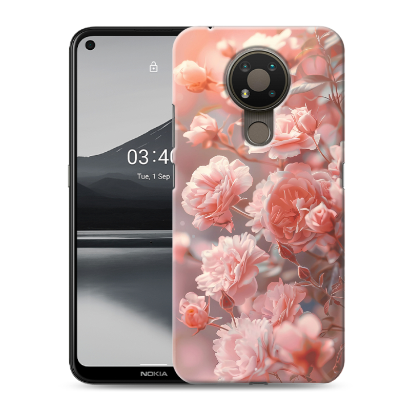 Силиконовый чехол на Nokia 3.4 с принтом Розовые розы Силиконовый чехол на Nokia 3.4 с принтом Розовые розы