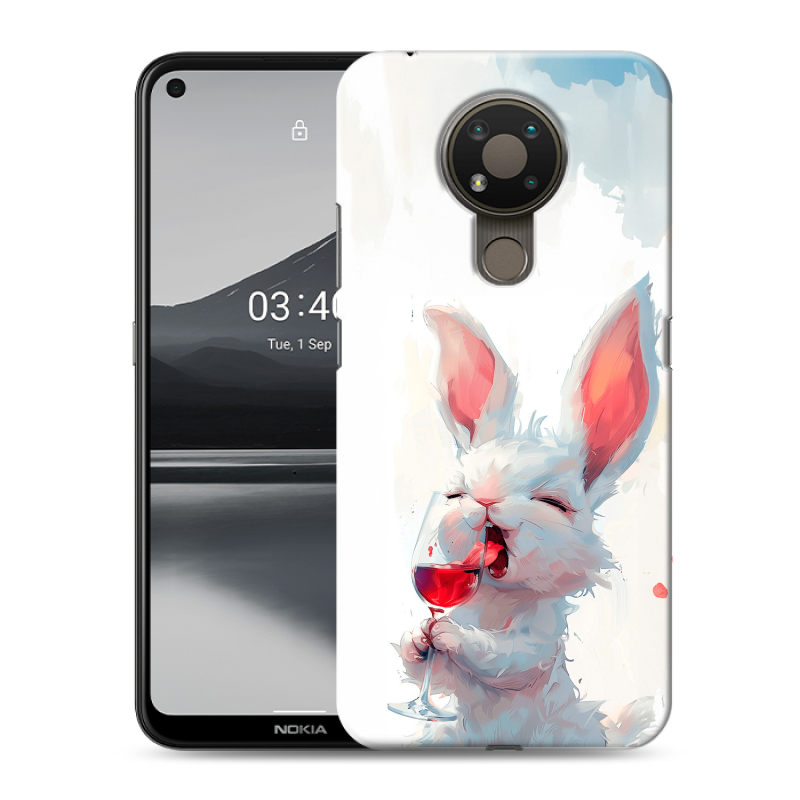 Силиконовый чехол на Nokia 3.4 с принтом кролик зайчик Силиконовый чехол на Nokia 3.4 с принтом кролик зайчик